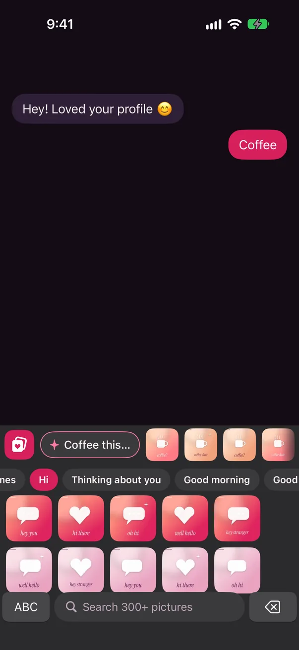 The same picture panel in dark mode.